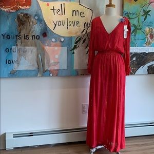 Red and gold Sundress Beach to evening.